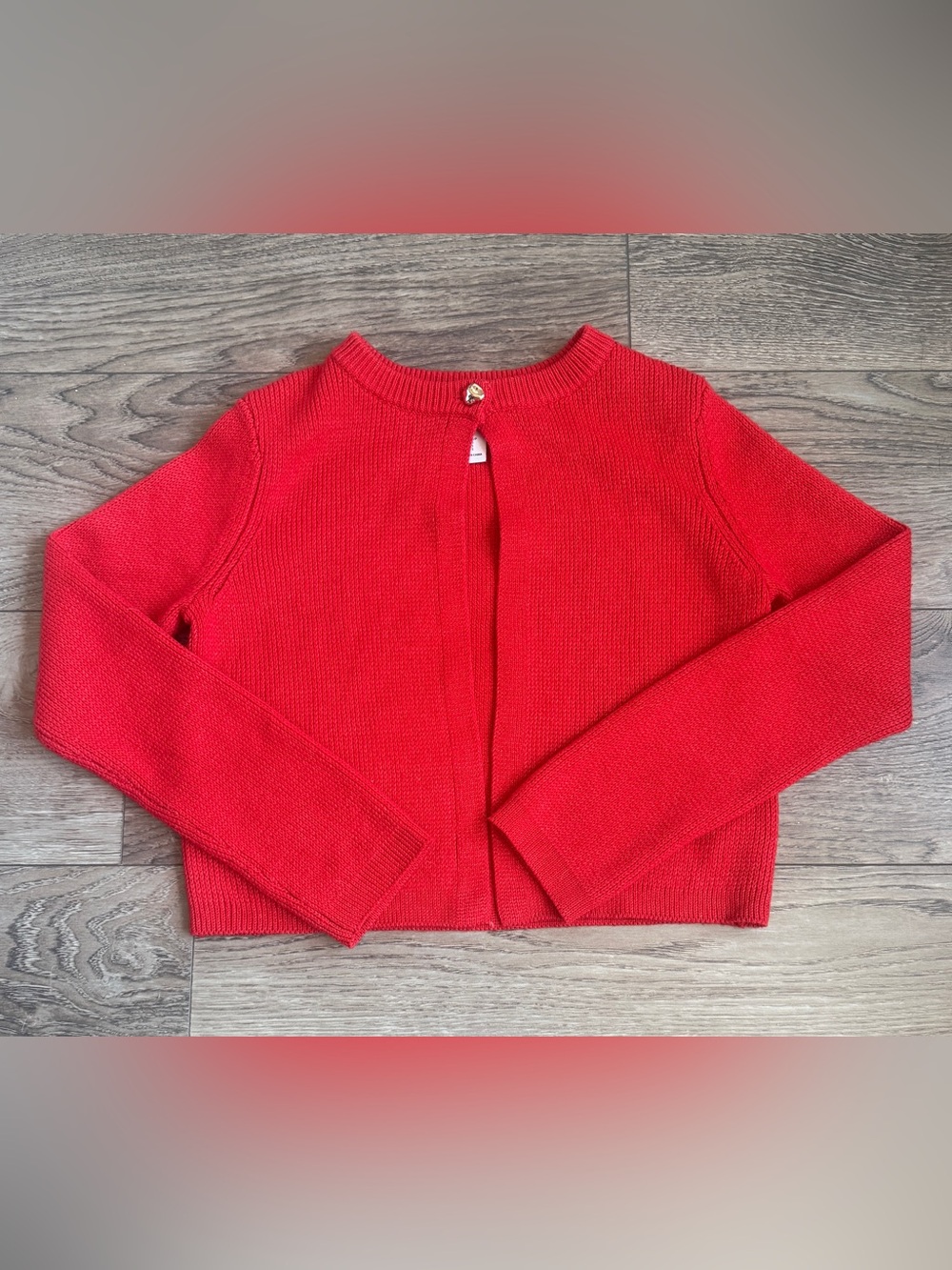 57.  Song of Style Red Cropped Knit Cardigan Sweater Women’s Small